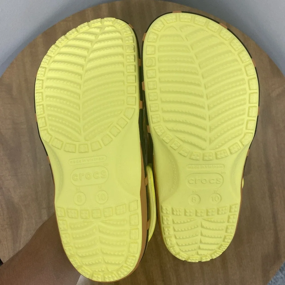 Spongebob Squarepants x Crocs Slides Slip On Casual Yellow‎ Mens8/Womens 10